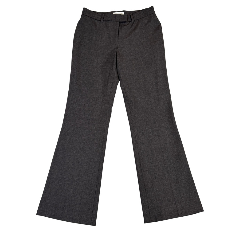 Hugo Buscati Collection Petite 8 Gray Wool Blend Flare Leg Dress Pants USA Made